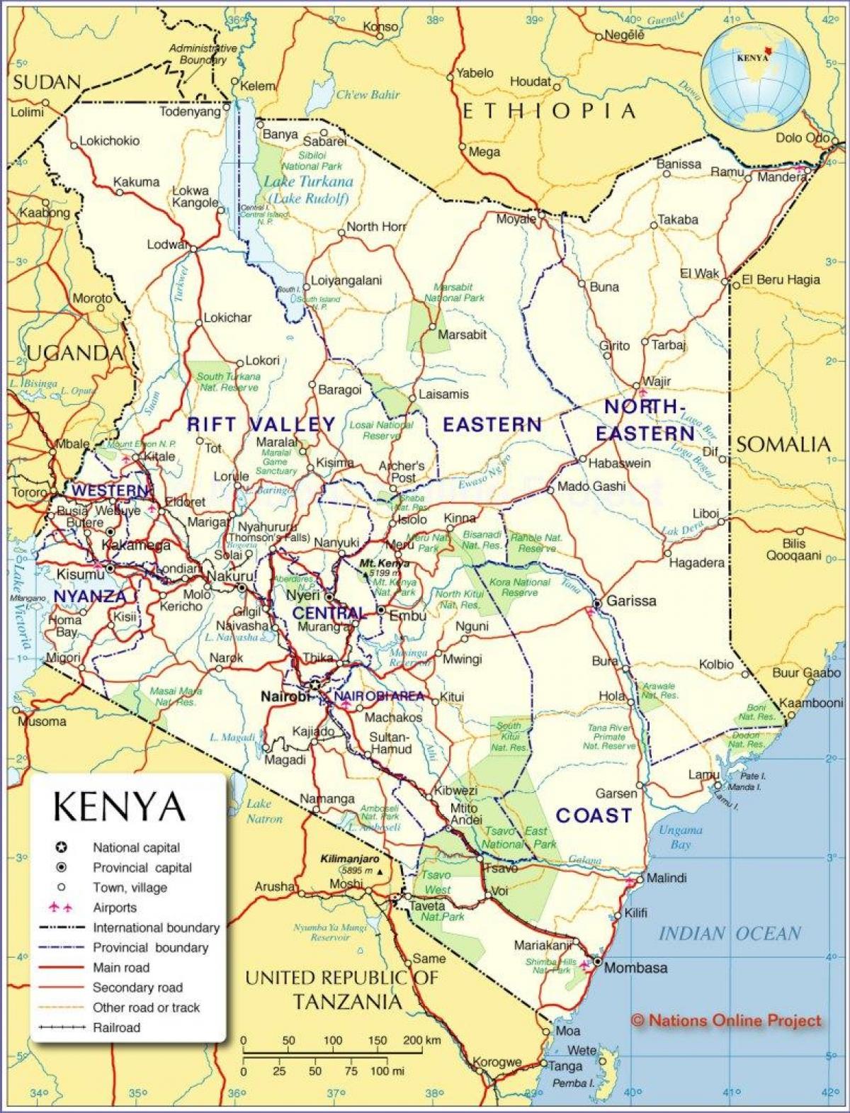 지도의 국제 Kenya