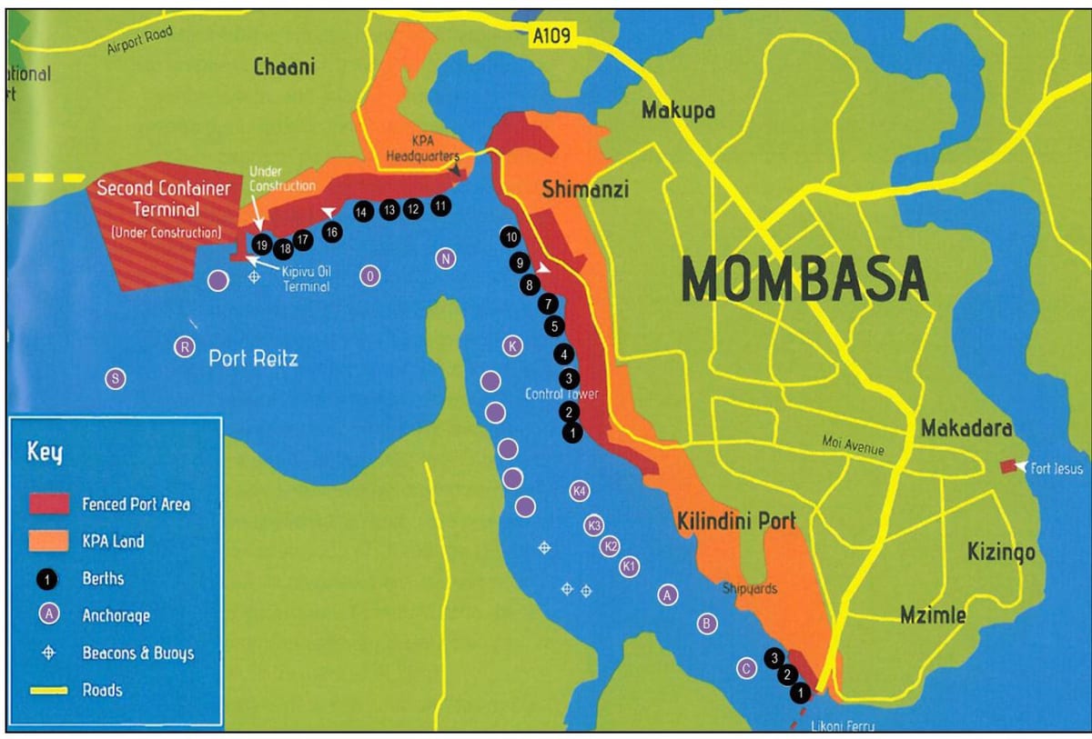 지도 몸바사 Kenya