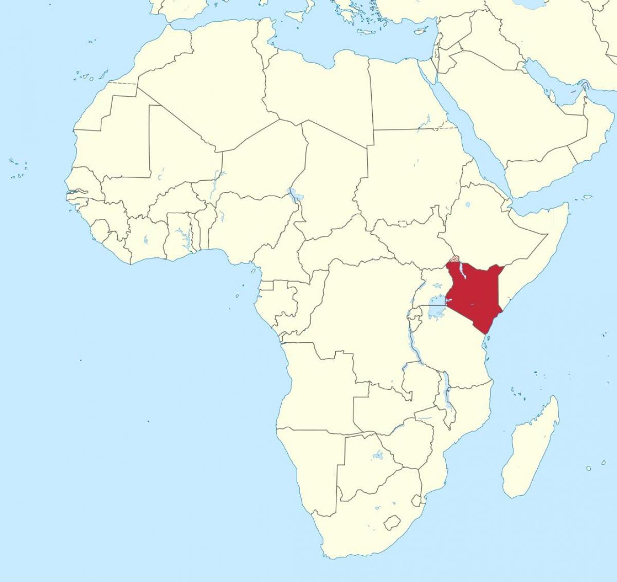 아프리카의 지도를 보여주는 케냐