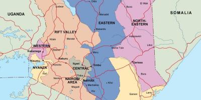 의 지도의 정치 지도 케냐