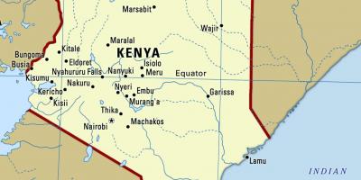 지도와 함께 케냐의 도시